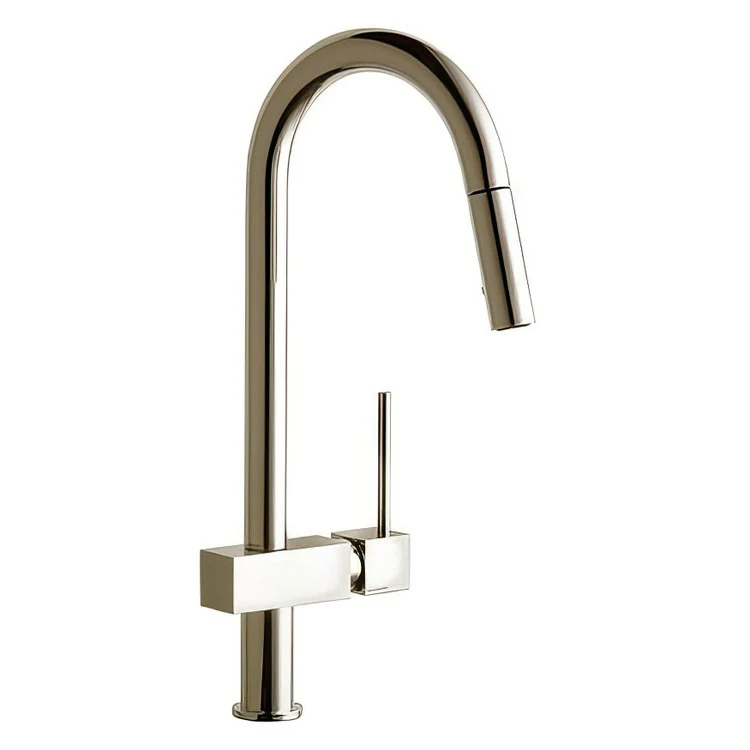 Kitchen Faucet Avado Deck Mount 1 Lever ADA Brushed Nickel Pull Down Spray 1 Hole Spout Height 18-7/8 Inch - Frankwebs