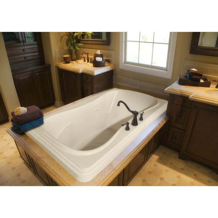 Soaking Tub Designer Collection Jennifer 72 x 48 Inch Drop-In Tub Only Side Center Bone Acrylic - Frankwebs