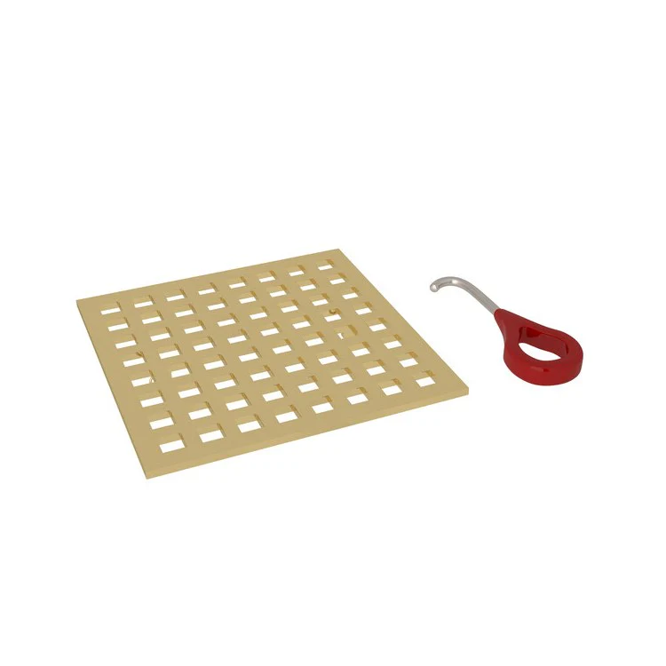 Drain Cover Matrix Cube Pattern Decorative Unlacquered Brass 5-1/8 x 5-1/8 Inch - Frankwebs