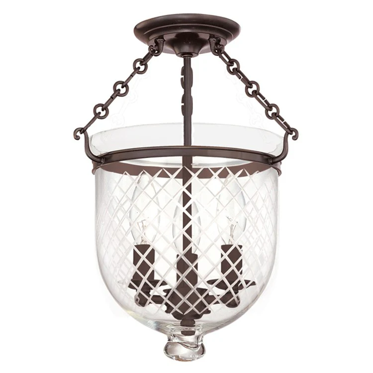 Hampton Three-Light Semi-Flush Mount Ceiling Fixture - Frankwebs