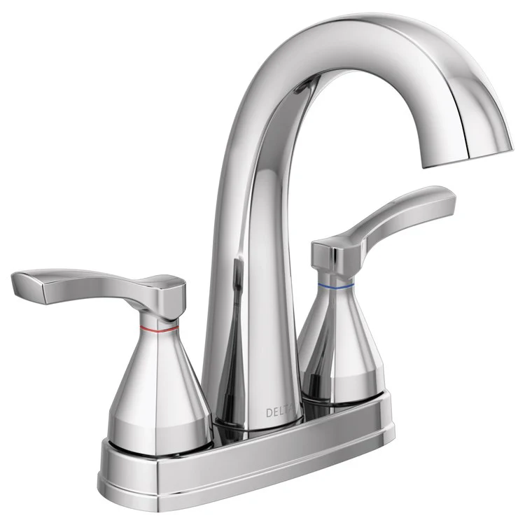 Lavatory Faucet Stryke Centerset 4 Inch Spread 2 Lever ADA WaterSense Lumicoat Chrome 1.2 Gallons per Minute Metal Pop-Up 3 Hole Diamond Seal Technology - Frankwebs