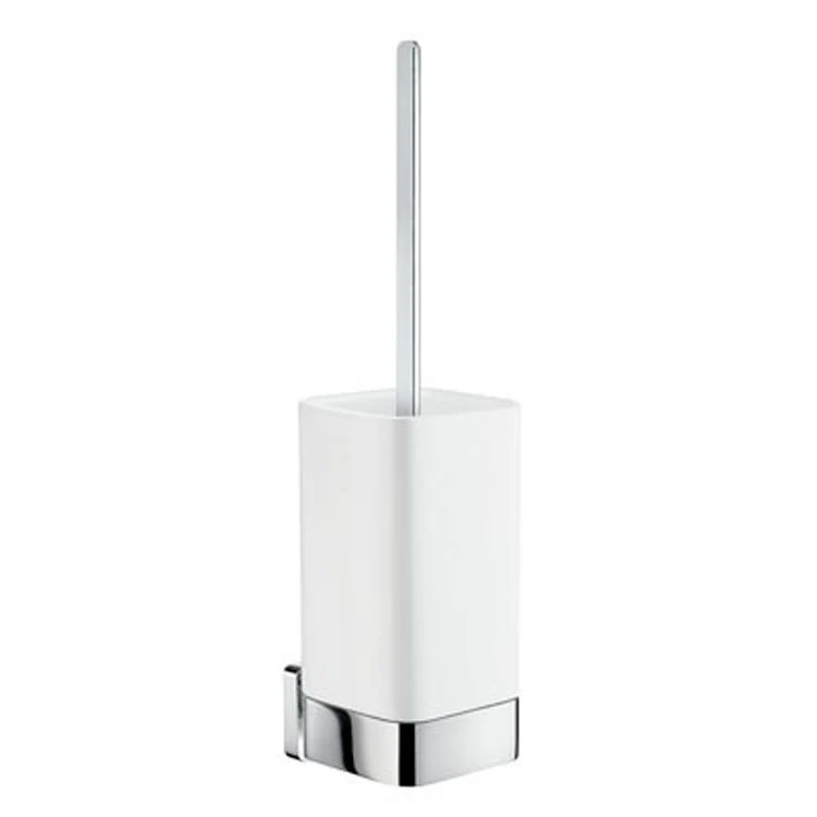Toilet Brush Ice Polished Chrome/White Wall Mount 3 x 4-1/16 x 14-1/2 Inch - Frankwebs