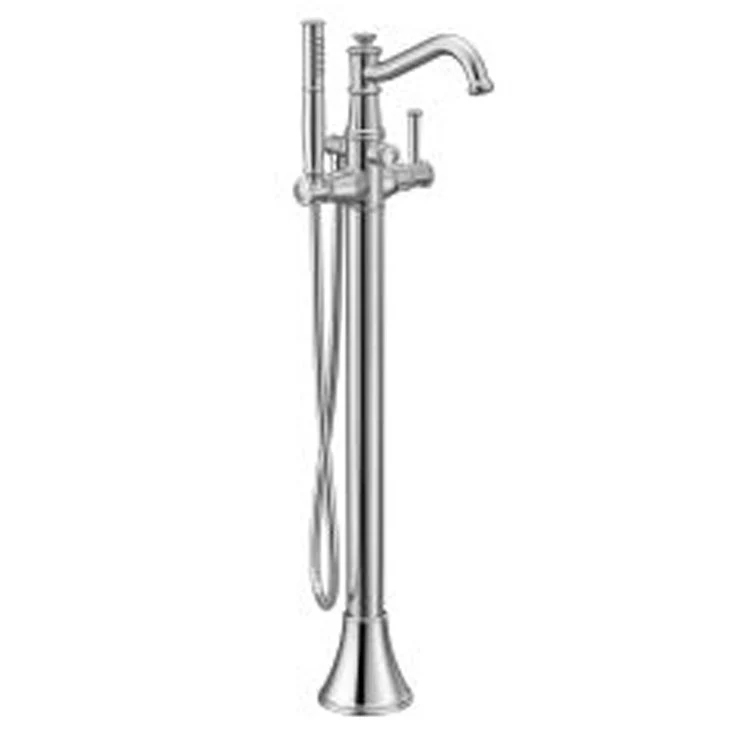 Tub Filler Belfield Floor Mount 1 Lever WaterSense ADA Brushed Nickel - Frankwebs