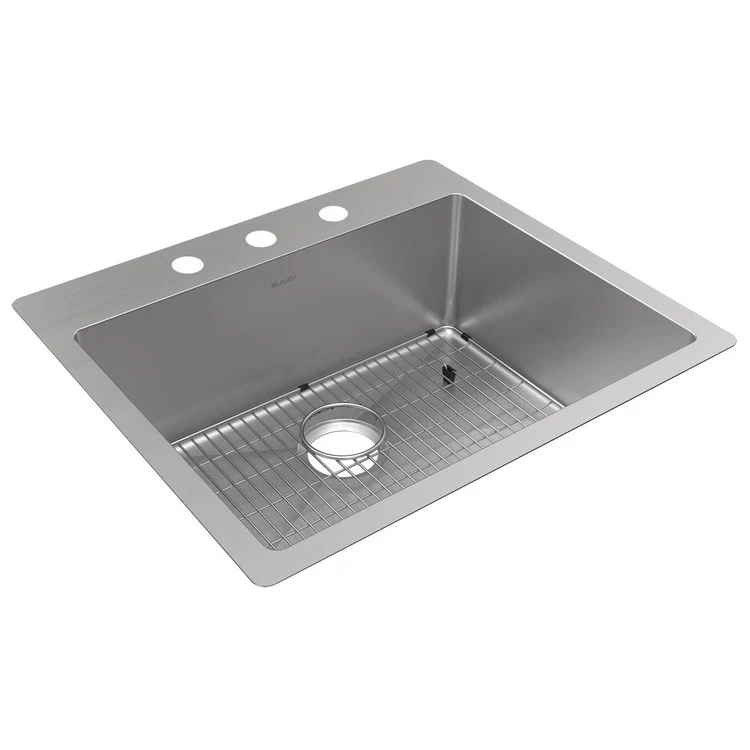 Kitchen Sink Crosstown 25 x 22 Inch Single Bowl 3 Hole Polished Satin Drop-In Undermount - Frankwebs