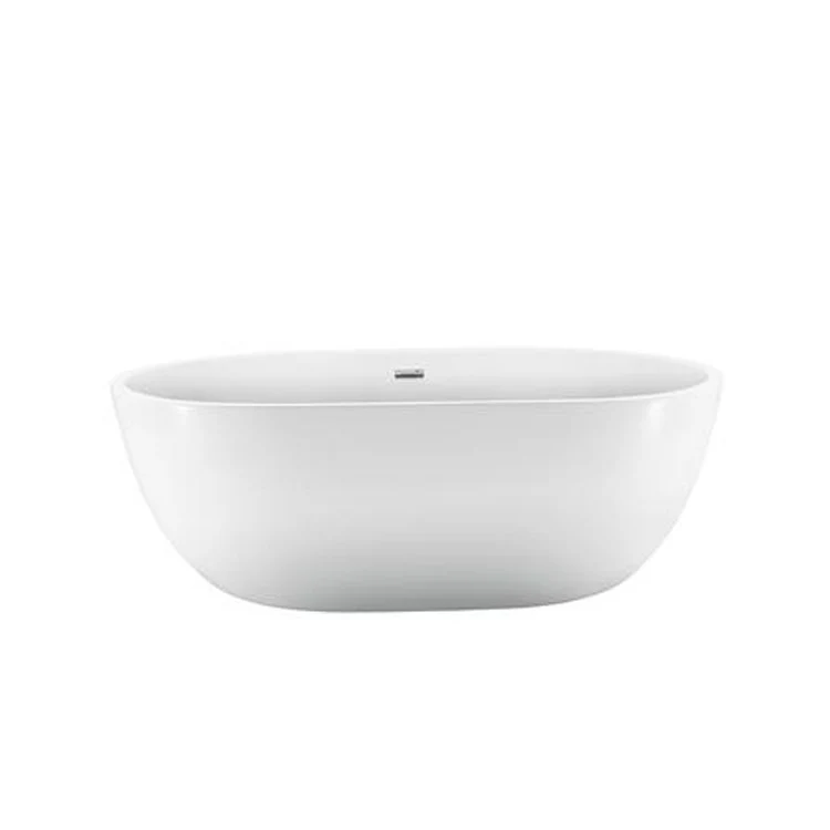Freestanding Tub Piper 71 Inch Oval Acrylic White/Polished Brass Drain and Overflow No Faucet Holes Tap Deck - Frankwebs