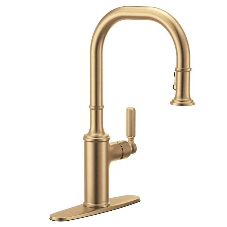 Kitchen Faucet Smyth 1 Lever ADA Bronzed Gold High Arc 1/3 Hole PowerBoost 1.5 Gallons per Minute - Frankwebs