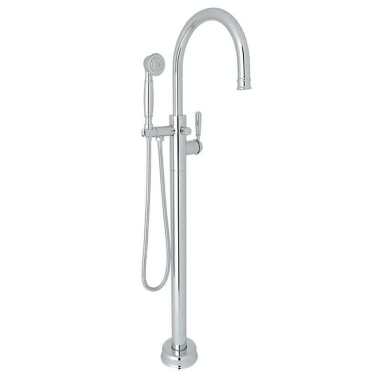 Tub Filler Trim Floor Mount 1 Lever Satin Nickel Brass 1 Hole - Frankwebs