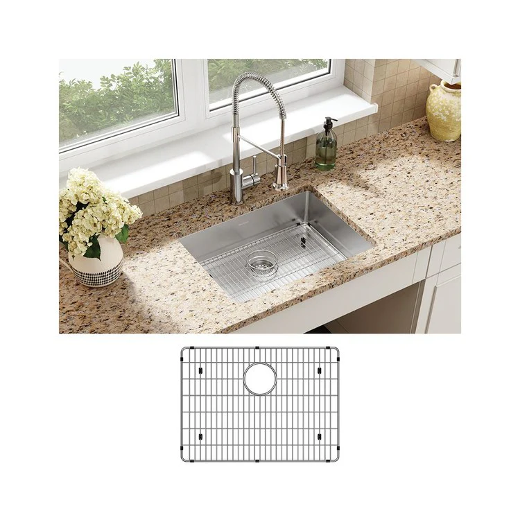 Kitchen Sink Crosstown 25 x 22 Inch Single Bowl 1 Hole ADA Polished Satin Drop-In Undermount Rectangle Drain Location Rear Center Depth 6 Inch Sound Guard - Frankwebs