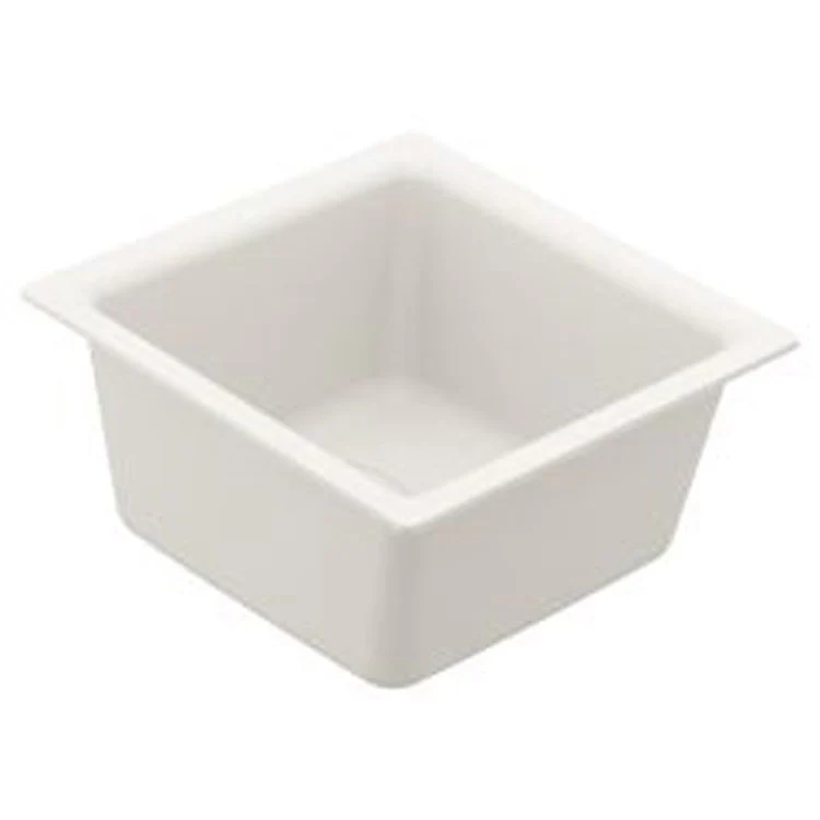 Kitchen Sink Granite Series 15-3/4 x 15-3/4 Inch 7-11/16 Inch Single Bowl White Undermount or Drop In Rear Center Drain - Frankwebs