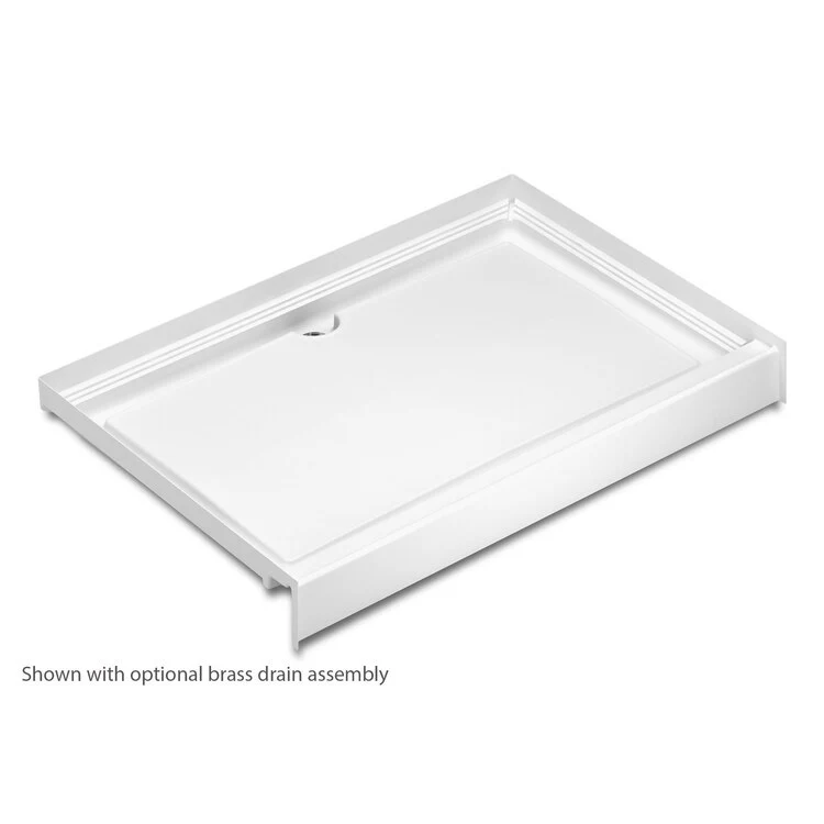 Shower Base Shower Pan White 72 x 48 x 6 Inch Acrylic Center Rear Drain - Frankwebs