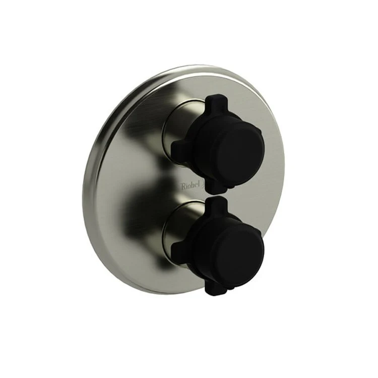 Thermostatic Valve Momenti Pressure Balance System Round 4-Way 2 X-Shaped Polished Nickel 7-1/8W x 7-1/8H Inch - Frankwebs