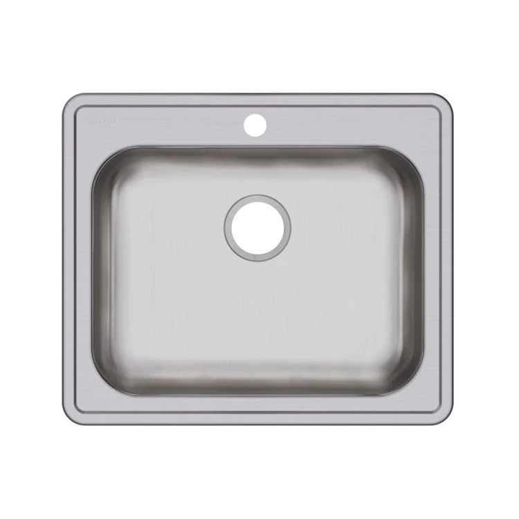 Kitchen Sink Dayton 25 x 21.25 Inch Single Bowl 1 Hole ADA Satin Drop-In Rectangle Drain Location Rear Center Depth 5-3/8 Inch Bottom Only Pads - Frankwebs