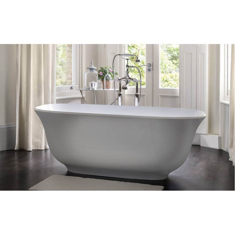 Freestanding Tub Amiata 65 x 32 Inch Overflow Center Drain Standard White Matte Rectangle - Frankwebs