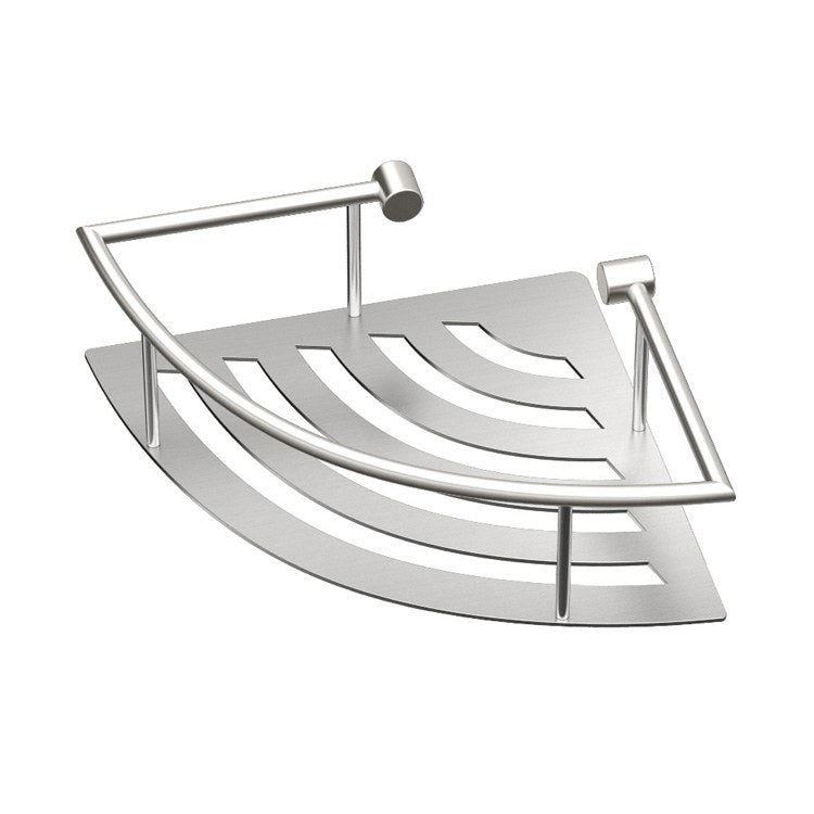 Shelf Elegant Corner Shelf with Rails Brushed 11 Inch Stainless Steel - Frankwebs