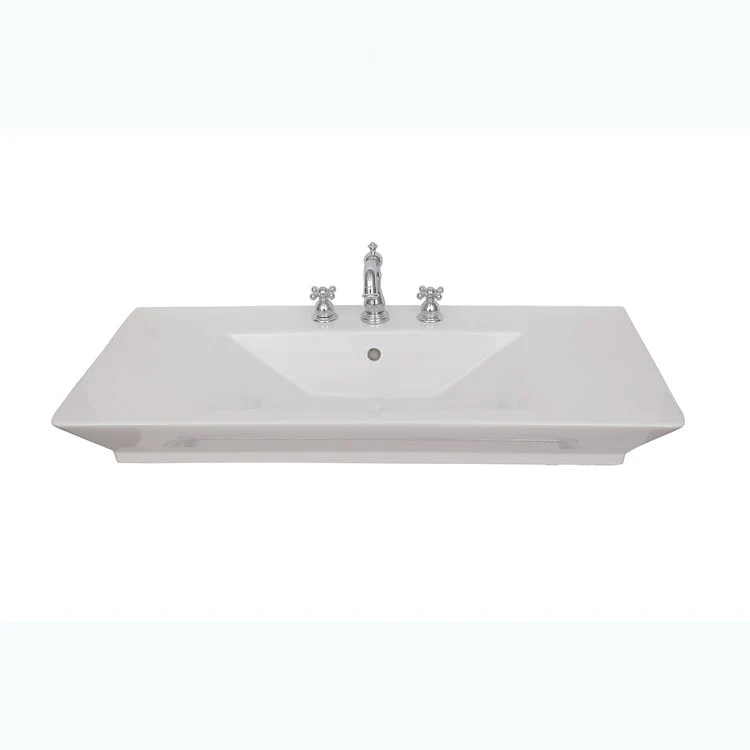 Lavatory Sink Opulence Above Counter 39-1/2 Inch 8 Inch Spread Rectangle White - Frankwebs