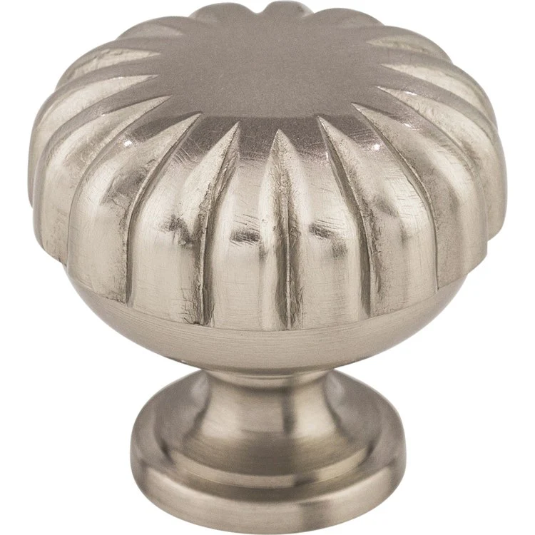 Knob Asbury Melon Round Brushed Satin Nickel Zinc Alloy 1-1/4 Inch 1-1/5 Inch - Frankwebs