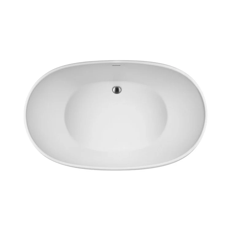 Soaking Tub Elise 63 x 32 Inch Freestanding Center White Matte Sculpturestone 86 Gallons 23-1/2 Inch - Frankwebs