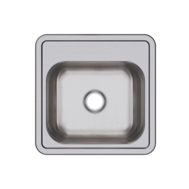 Bar Sink Dayton 15 x 15 Inch Single Bowl ADA Satin Drop-In Square Drain Size 2 Inch - Frankwebs
