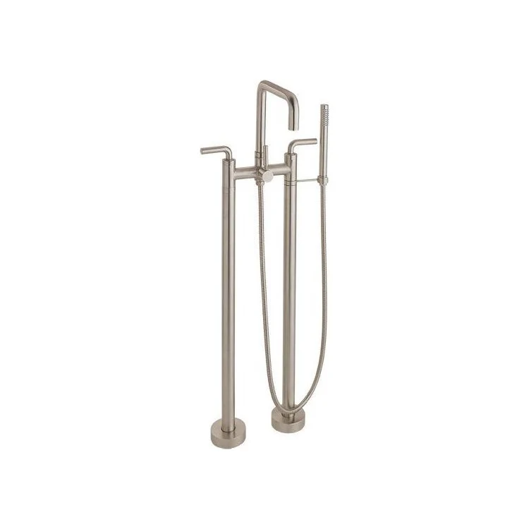 Tub Filler Bolsa Contemporary Floor Mount with Handshower 7 Inch Spread 3 77 Series Lever ADA Low Quad Bella Terra Bronze 2 Hole - Frankwebs
