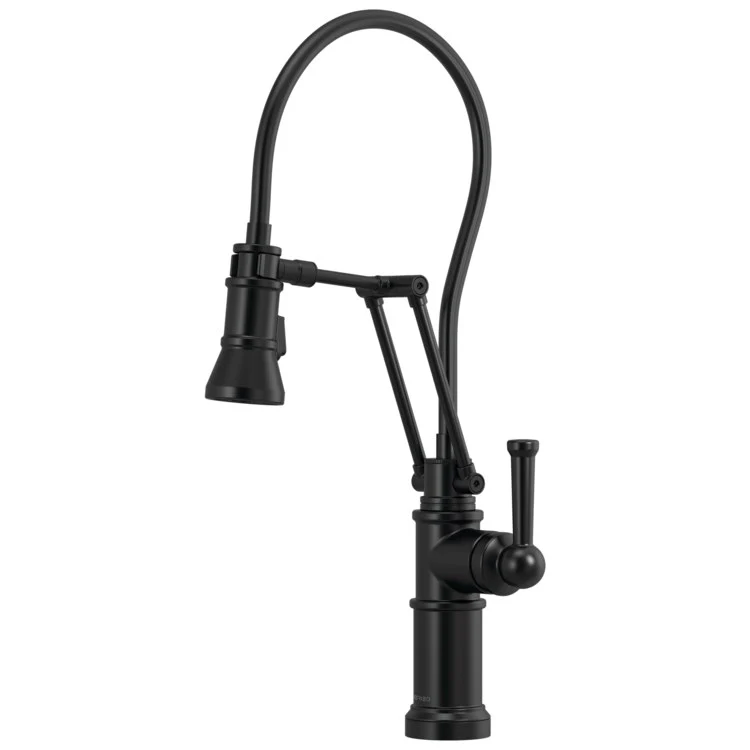 Kitchen Faucet Artesso with Semi-Flexible Hose 1 Lever ADA Matte Black Pull Down 2 Function Handspray 1.8 Gallons per Minute - Frankwebs
