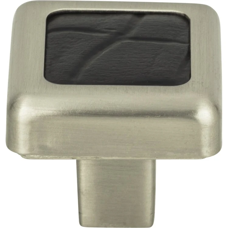 Knob Atlas Paradigm Square Chrome/Black Croc Leather Brass 1-1/4 Inch - Frankwebs