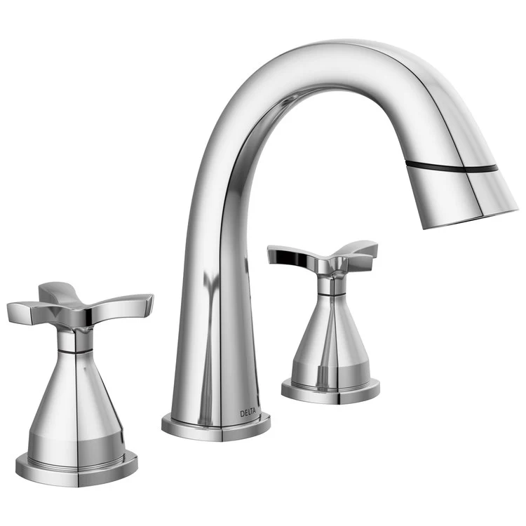 Lavatory Faucet Stryke Widespread 8-16 Inch Spread 2 Lever ADA WaterSense Lumicoat Chrome Pull Down 1.2 Gallons per Minute - Frankwebs