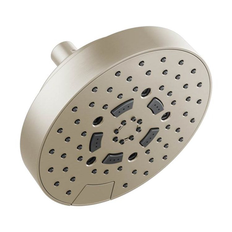 Showerhead Universal Showering 5 Function Chrome 7 Inch 1.75 Gallons per Minute H2Okinetic Linear Round Includes H2Okinetic Rinsing Shampoo Full Full & Shampoo & Massage Spray - Frankwebs