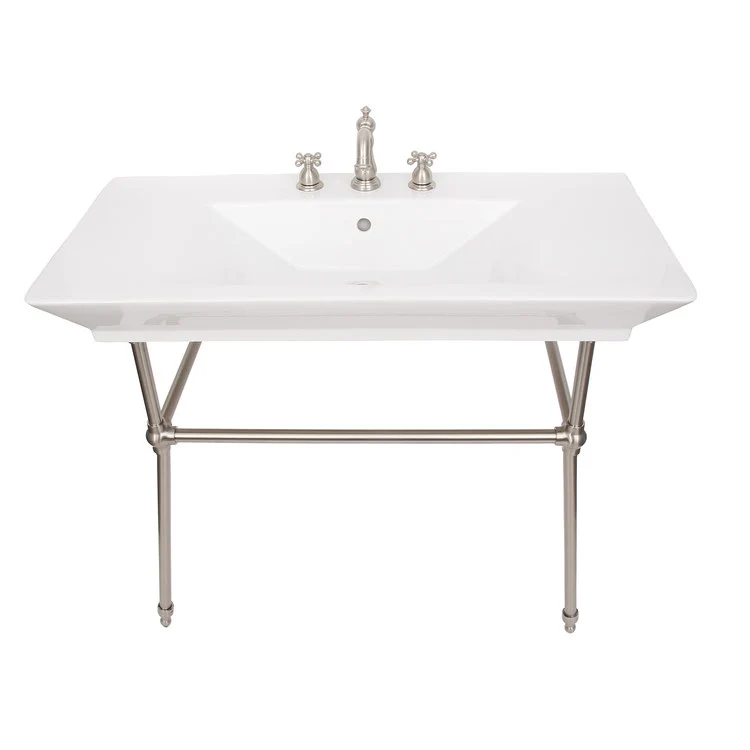 Console Sink Opulence His 39-1/2 Inch 8 Inch Spread Rectangle White/Polished Chrome - Frankwebs