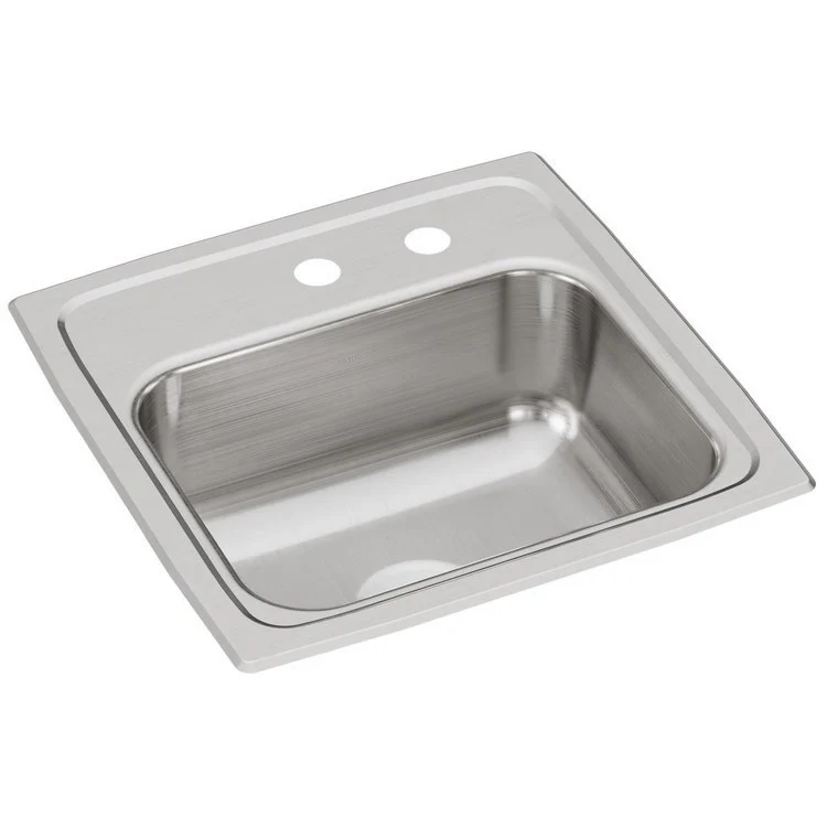 Bar Sink Lustertone Classic 15 x 15 Inch Single Bowl MR2 Hole ADA Lustrous Satin Drop-In Square Drain Size 2 Inch - Frankwebs