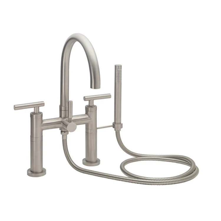 Tub Filler Asilomar Contemporary Deck Mount with Handshower 7 Inch Spread 3 Series 66 Lever ADA Bella Terra Bronze 2 Hole - Frankwebs