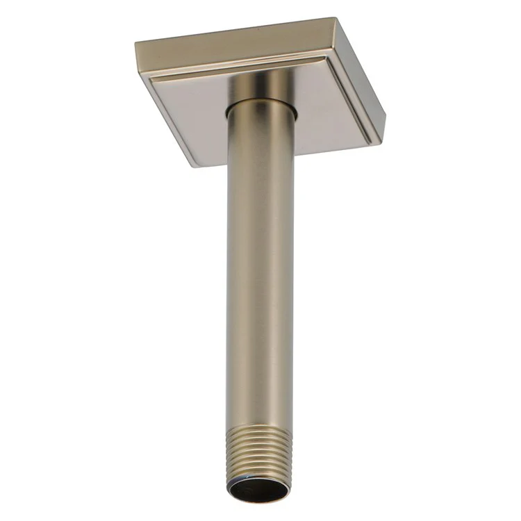 Shower Arm Universal Showering with Square Flange Brilliance Luxe Gold 6 Inch 1/2