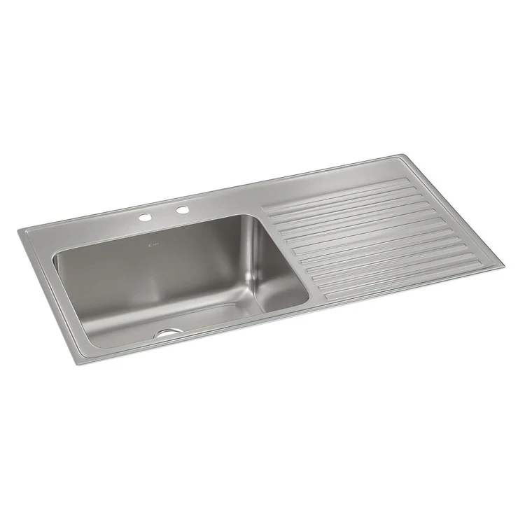 Kitchen Sink Lustertone Classic 43 x 22 Inch Single Bowl with Right Drainboard MR2 Hole Lustrous Satin Drop-In - Frankwebs