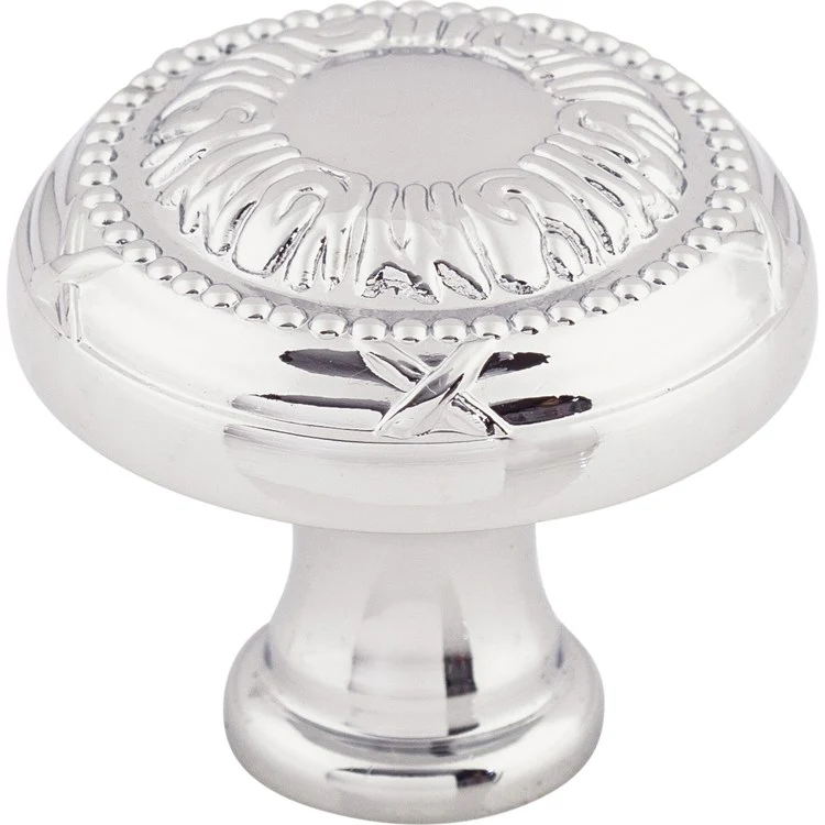Knob Edwardian Ribbon Round Brushed Satin Nickel Zinc Alloy 1-1/4 x 1-1/4 x 1-1/8 Inch 1-1/8 Inch - Frankwebs