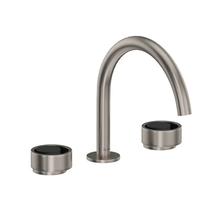 Lavatory Faucet Eclissi Deck Mount 2 Circular Satin Nickel/Matte Black 1.2 Gallons per Minute 4-1/8 Inch - Frankwebs