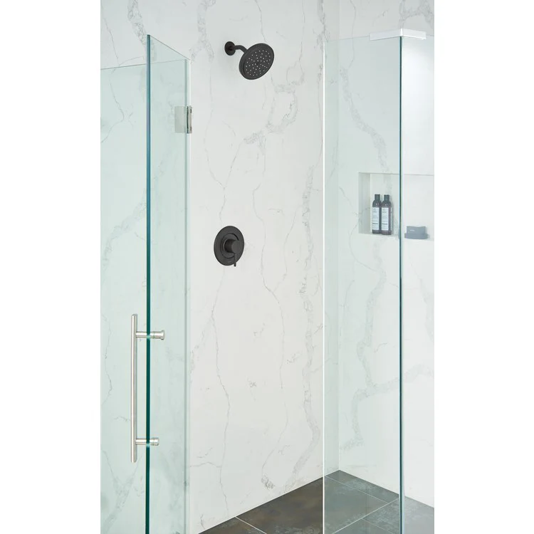 Showerhead Fina 1 Function Eco-Performance Rainfall Matte Black 7 Inch 1.75 Gallons per Minute Rainshower Full Spray - Frankwebs