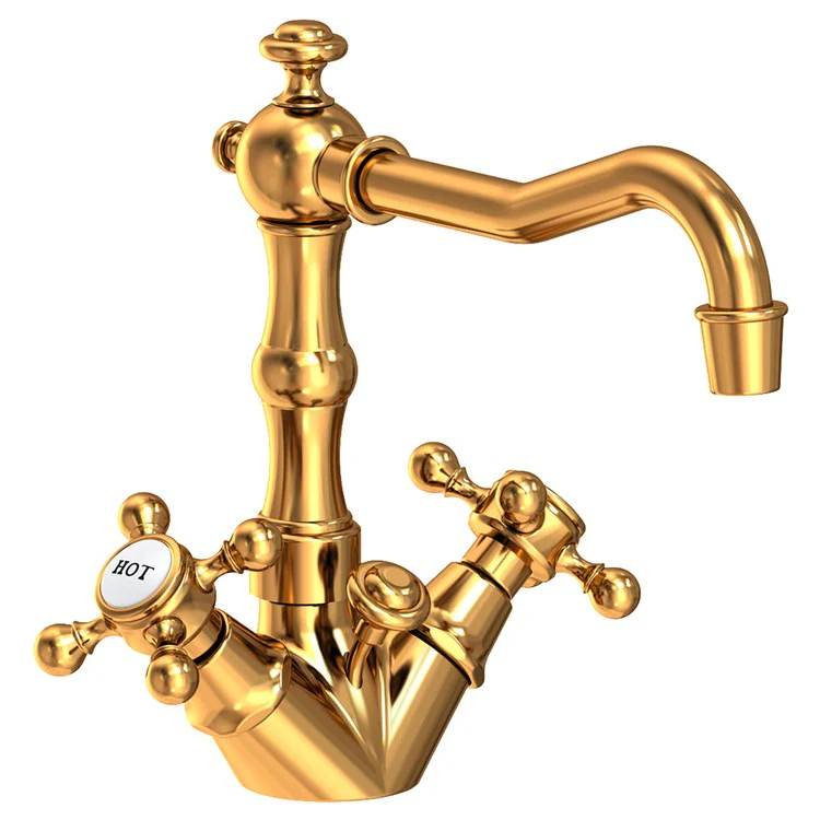 Lavatory Faucet Chesterfield 2 Cross ADA Antique Brass 1.2 Gallons per Minute Brass Spout Height 5-1/4 Inch - Frankwebs