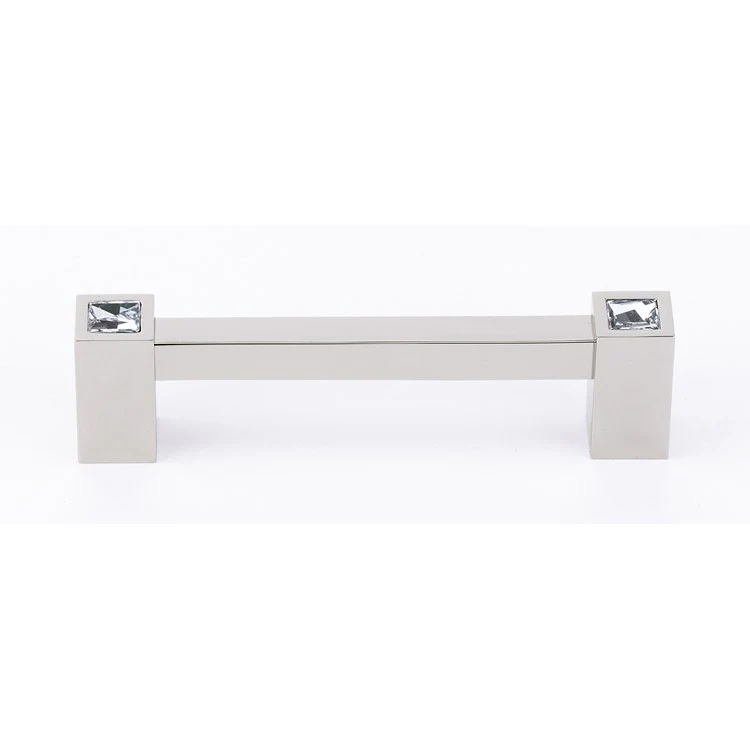 Pull Contemporary II Crystal Square Crystal Handle Polished Nickel Brass 4 Inch 4-5/8 Inch 1-1/4 Inch - Frankwebs