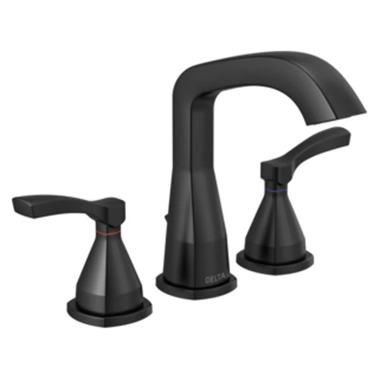 Lavatory Faucet Stryke Widespread 8-16 Inch Spread 2 Lever ADA WaterSense Matte Black 1.2 Gallons per Minute Rigid Spout - Frankwebs