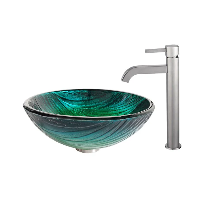 Nei Glass Vessel Sink with Ramus Faucet - Frankwebs