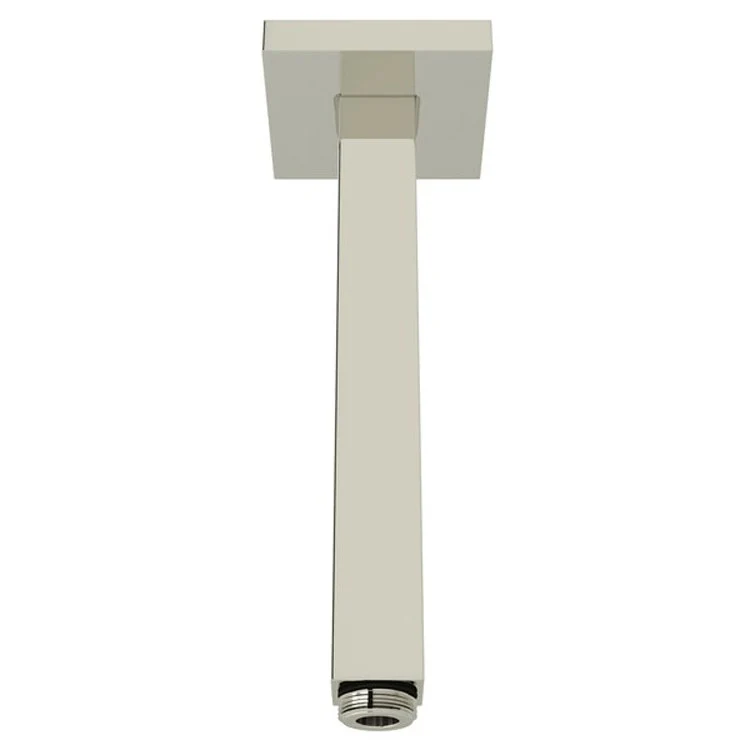 Shower Arm with Square Sliding Escutcheon Polished Nickel 7 Inch 1/2 Inch Male Inlet 1/2 Inch Male Outlet Brass Ceiling Mount - Frankwebs