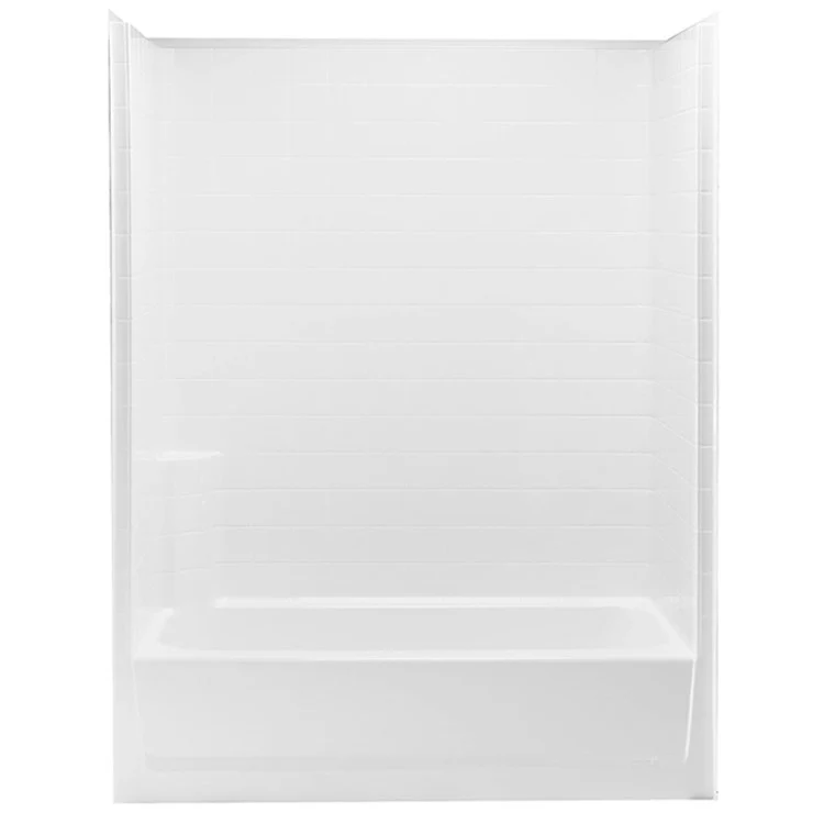 Tub and Shower Module Left Drain Almond 1 Shelf 50 Gallons 60 x 32 x 80-1/2 Inch - Frankwebs