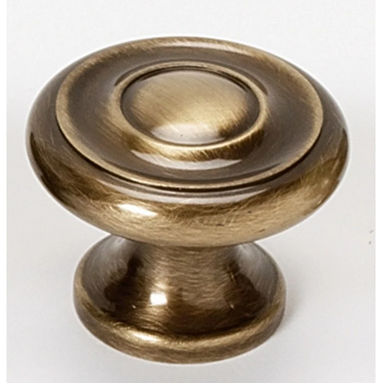 Knob II Collection Round Unlacquered Brass Brass 1 Inch 7/8 Inch 11/16 Inch - Frankwebs