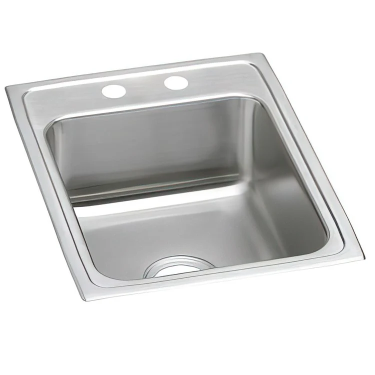 Kitchen Sink Lustertone Classic 17 x 22 Inch Single Bowl MR2 Hole ADA Lustrous Satin Drop-In Rectangle Drain Location Rear Center Depth 6 Inch Bottom Only Pads - Frankwebs