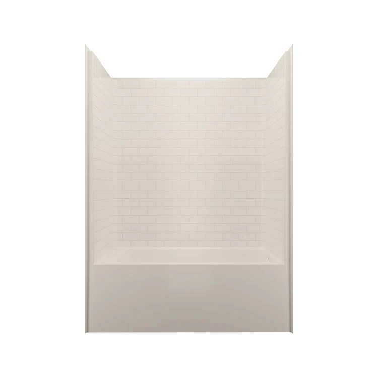 Tub and Shower Module Above Floor Rough Right Drain Biscuit 52 Gallons 60 x 32 x 83 Inch - Frankwebs
