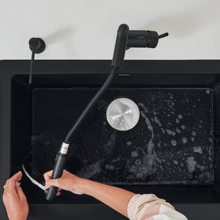 Kitchen Faucet Linus 1 Lever CALGreen Coal Black 1.5 Gallons per Minute - Frankwebs