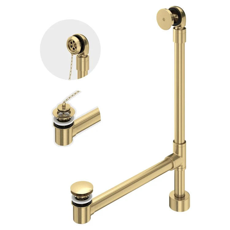 Tub Drain Freestanding 3 x 18-3/8 x 27-5/8 Inch Antique Gold - Frankwebs