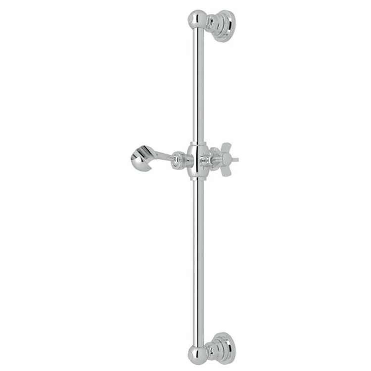 Slide Bar San Giovanni with 5 Spoke Cross Handle 22 Inch Satin Nickel Brass Wall Mount - Frankwebs