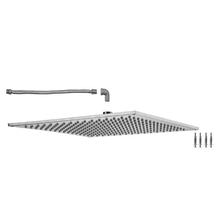 Showerhead Rain Machine 1 Function Square Flush Mount Polished Chrome 2.0 Gallons per Minute Full Rain/Easy Clean 16 Inch Long 16 Inch Wide - Frankwebs