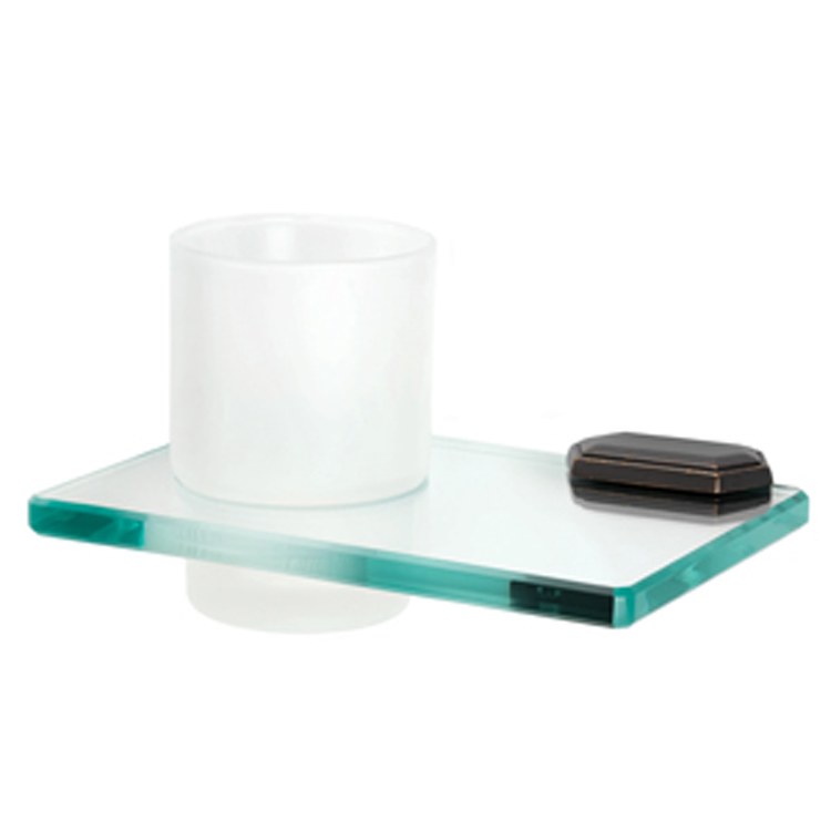 Tumbler Holder Nicole Bath Unlacquered Brass Includes Tumbler Wall Mount Brass/Glass 4-5/8 x 6-3/4 Inch - Frankwebs