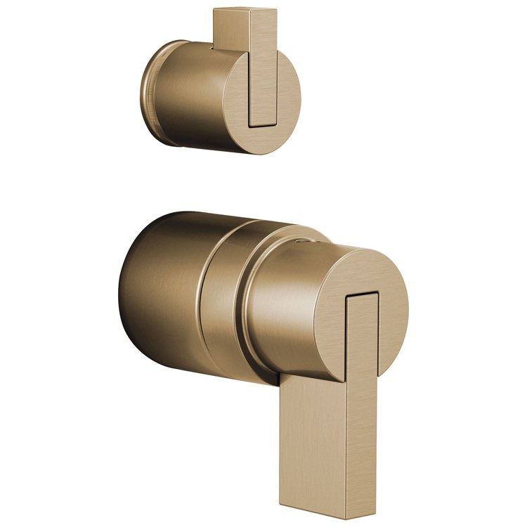 Handle Kit Litze Zinc 2 Lever Brilliance Luxe Gold ADA for Pressure Balance Valve with Integrated Diverter Trim - Frankwebs